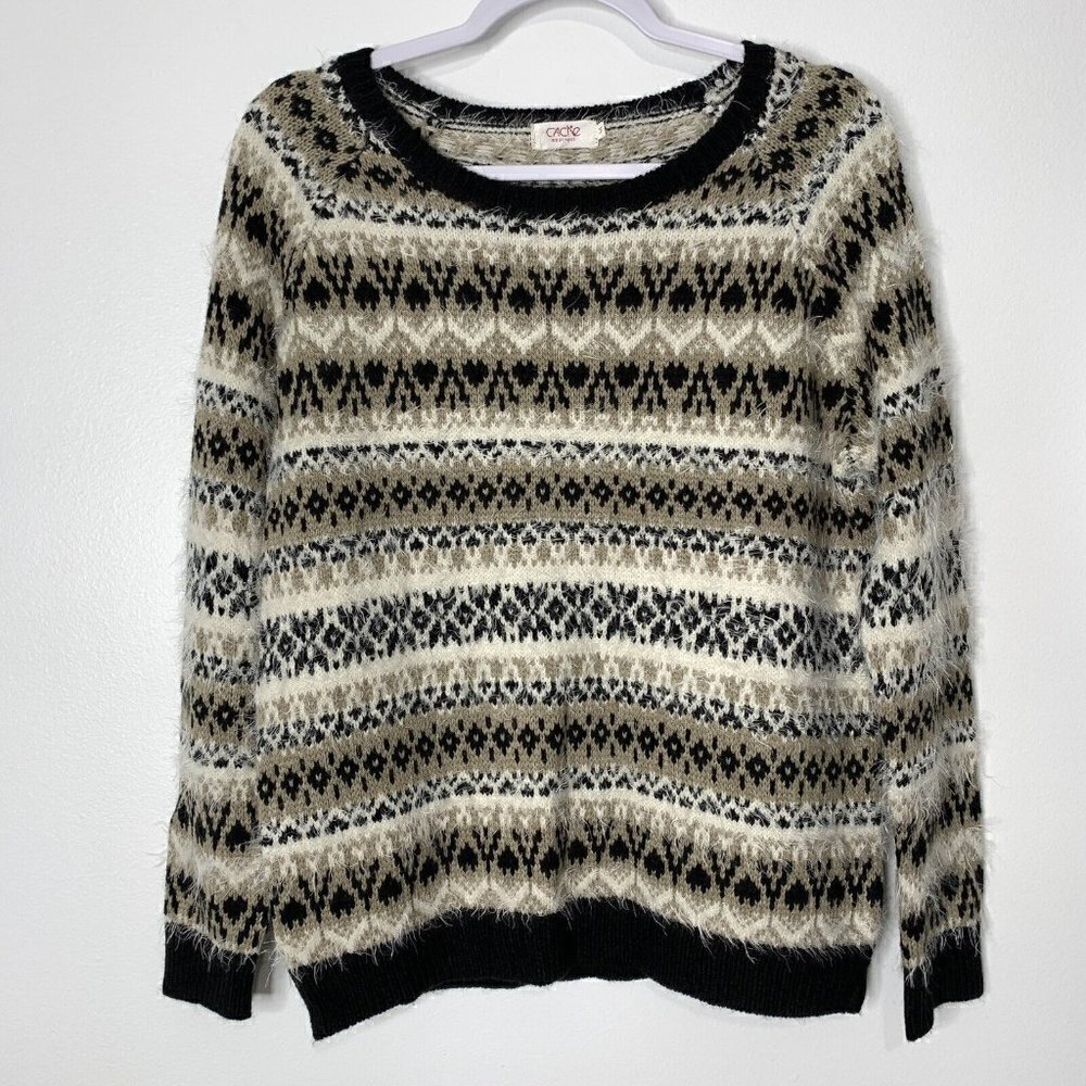 Vintage‎ Cache Pullover Sweater Fair Isle Size M